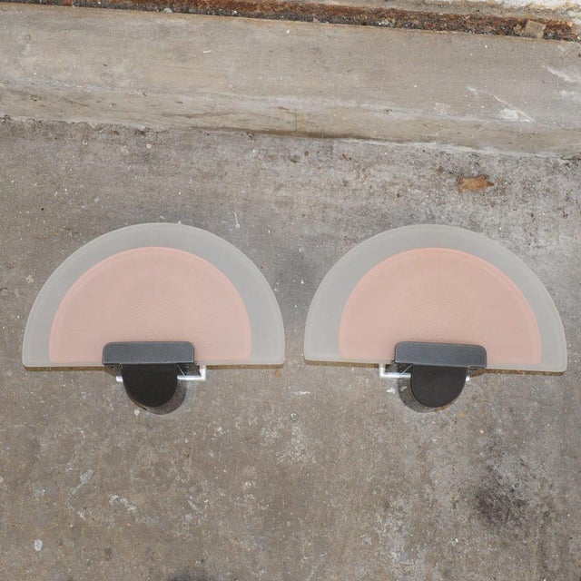 Glass Pink Diva Wall Lights from Arteluce, Italy, 1980s, Set of 2 For Sale - Image 7 of 10