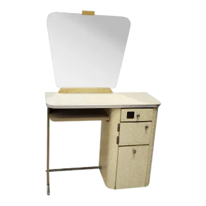 1950s Free Standing Beauty Salon Styling Station With Mirror Vanity Hair Salon Rockabilly