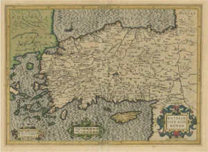 Antique Map of Turkey and Asia Minor and Cyprus