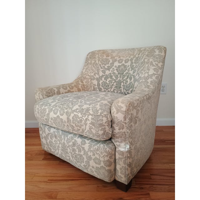 This is one of four Baker Furniture Slope Arm Club Chairs from a large Connecticut Estate.. This is chair #2 . All chairs...