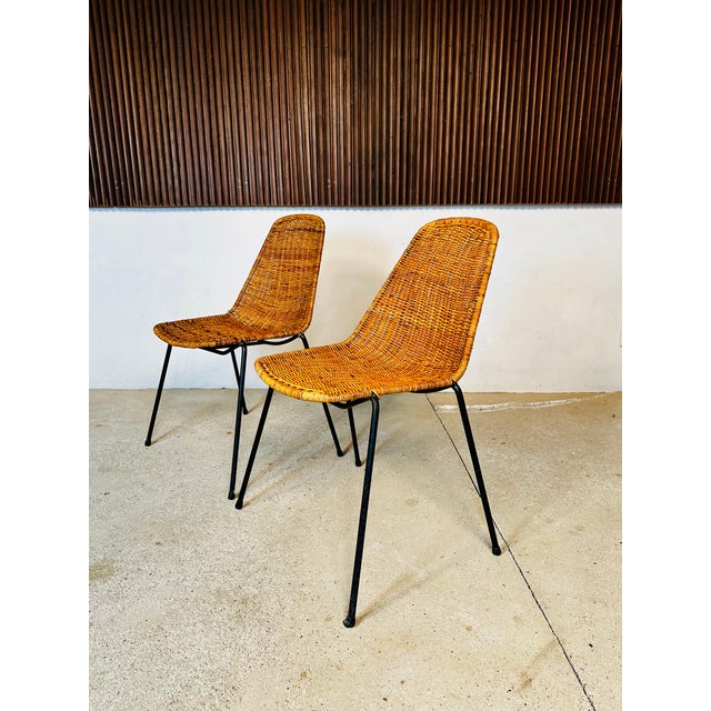Wicker Chairs attributed to Gianfranco Legler, Italy, 1950s, Set of 2 For Sale - Image 4 of 16