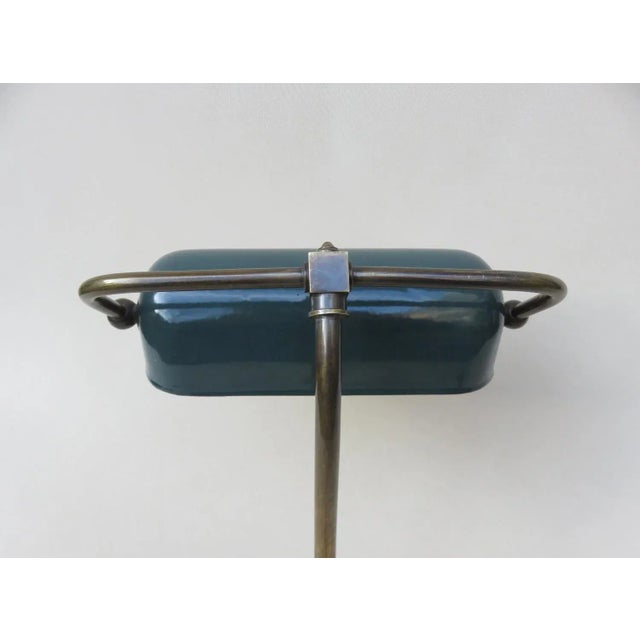 Art Nouveau Enameled Brass Banker's Lamp For Sale - Image 13 of 18