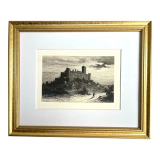 Antique French Etching of Château De Castelnau-Bretenou c.1880 For Sale