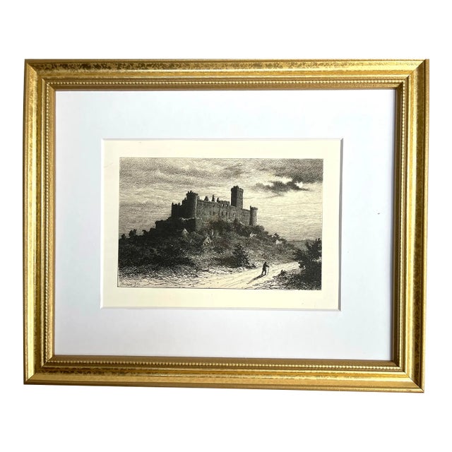 Antique French Etching of Château De Castelnau-Bretenou c.1880 For Sale