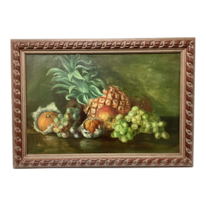 Antique Fruit Still Life Oil Painting Signed MayO’s Framed