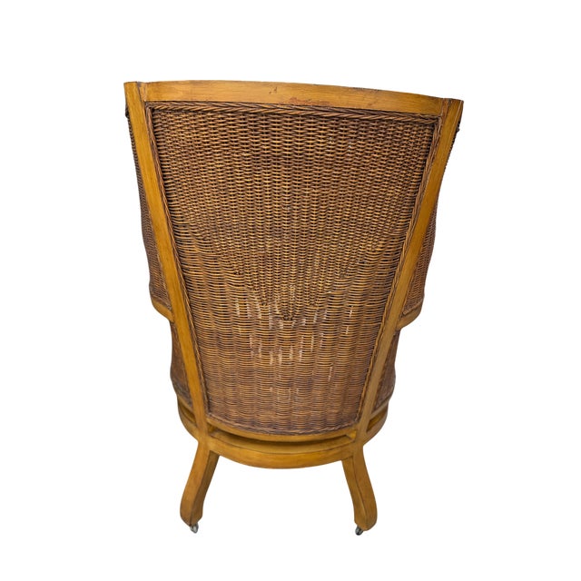 Ralph Lauren Wicker Wingback Chair - A Pair For Sale In Indianapolis - Image 6 of 18