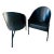 Philippe Starck "Pratfall" 1980's Pair of Lounge Chairs in Black Lacquer and Black Leather For Sale