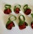 Shabby Chic Set of 8 Red Rosebud Textile Napkin Rings For Sale - Image 3 of 10