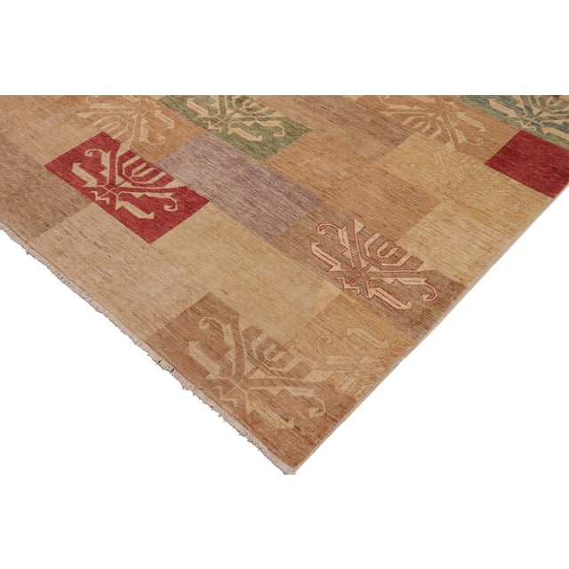 Contemporary Gabbeh Beige/Tan Wool Rug - 9'0'' X 11'6'' For Sale - Image 4 of 10