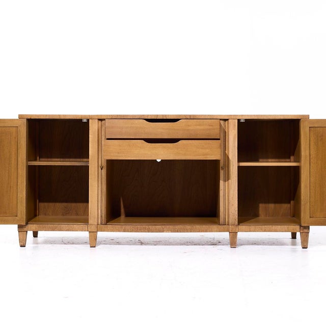 Wood Widdicomb Style Mid Century Bleached Mahogany Tambour Door Credenza For Sale - Image 7 of 10