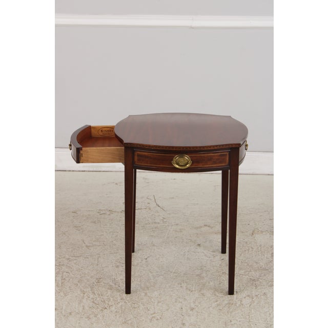 Wood Kindel Mahogany 1 Drawer Connecticut Side Table For Sale - Image 7 of 14