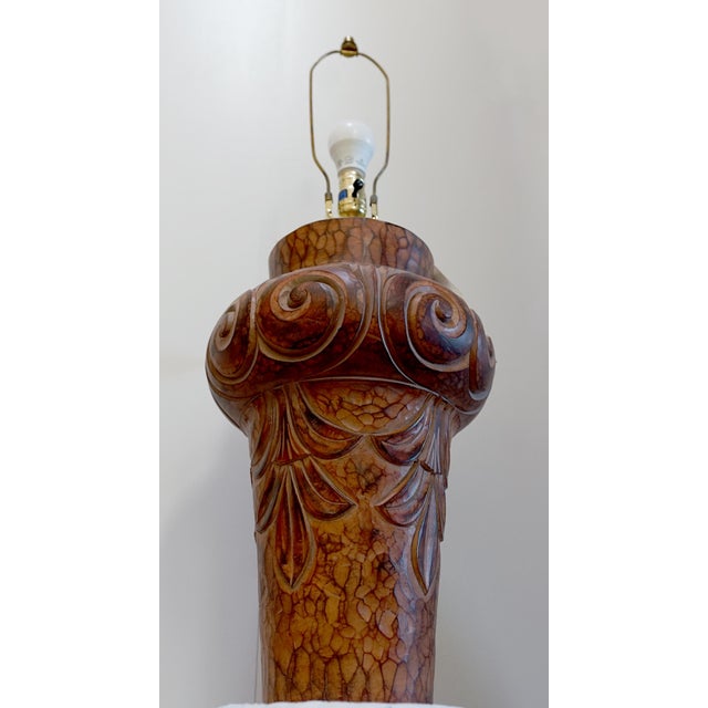 Casual Lamps of California 1990s Fine Terracotta Monumental Sculpted Casual Lamps of California, Glazed Finish For Sale - Image 4 of 9