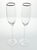 Pair of Contemporary Tall Fluted Silver Rim Champagne Glasses 11” 8oz Good condition. No chips, cracks, or fleabites....