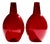 Sculptural Ruby Red Glass Calabasse Vases by Wilhelm Braun-Feldweg for Hirschberg, 1950s, Set of 2 For Sale