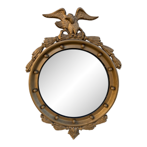 American Federal Giltwood Eagle Bullseye Convex Mirror