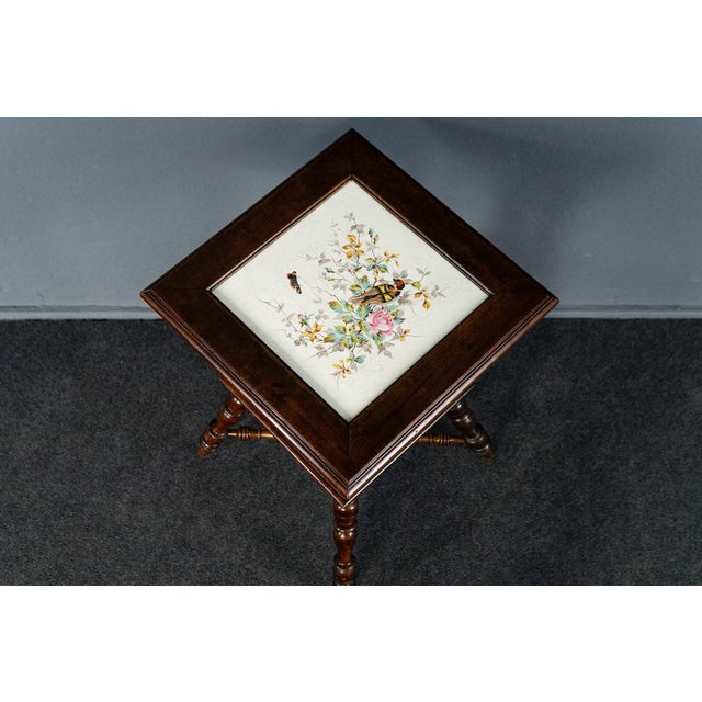 Vintage Brown Flower Table For Sale - Image 9 of 14