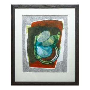 Paul VerBurg Circle in a Square Signed Contemporary Pen & Ink Wash Paper Framed