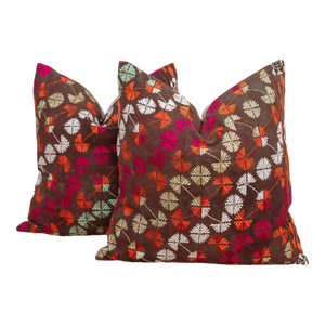 Radiant Dowry, Antique Phulkari Pillow Covers, a Pair