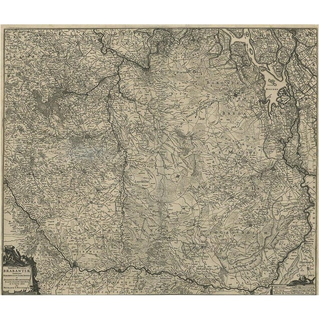 Map of the South of the the Netherlands and the North of Belgium, 1680 For Sale - Image 5 of 5