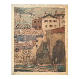 F. Smolka "Tyrol, Austria" Original Watercolor C.1907