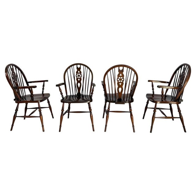 English Windsor Style Dining Chairs, 1960, Set of 4 For Sale - Image 11 of 11