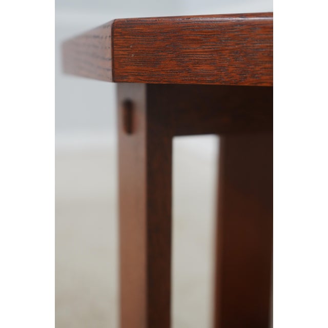 Wood Stickley Mission Oak Octagonal End Table For Sale - Image 7 of 12