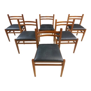 Mid Century Modern Scandinavian Design Dining Chairs - Set of 6 For Sale