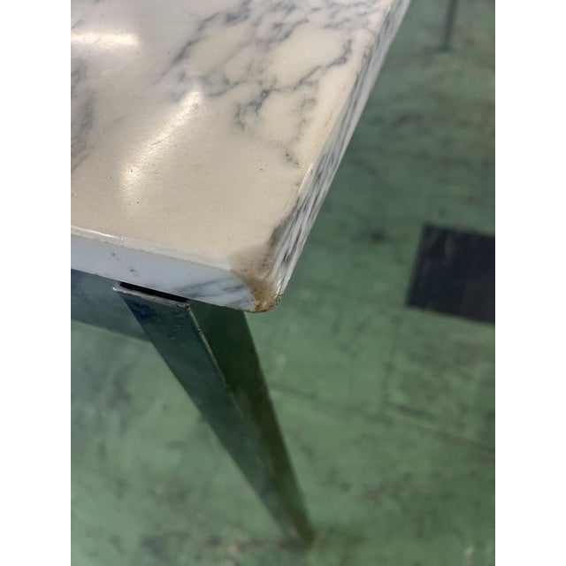 Marble and Metal Table attributed to Florence Knoll, 1960 For Sale - Image 9 of 11