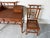Brown Vintage British Colonial Style Faux Bamboo & Cane Pagoda Desk With Matching Chair For Sale - Image 8 of 12