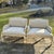 Pair Scrubbed Patina Wood Carved Twisted Rope Upholstered Arm Chairs