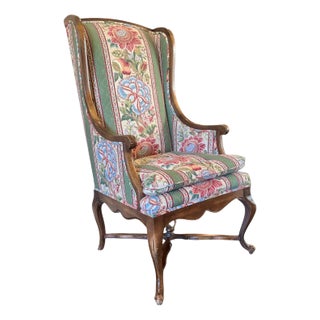 Vintage Yale Burge French Upholstered Armchair For Sale