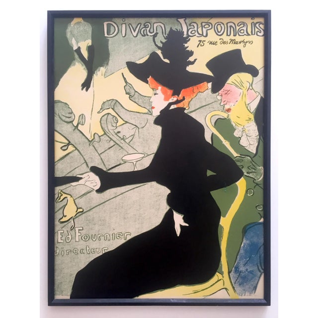 Henri De Toulouse Lautrec Vintage Early 20th Century Framed French Lithograph Print " Divan Japonais " 1893 For Sale - Image 13 of 13