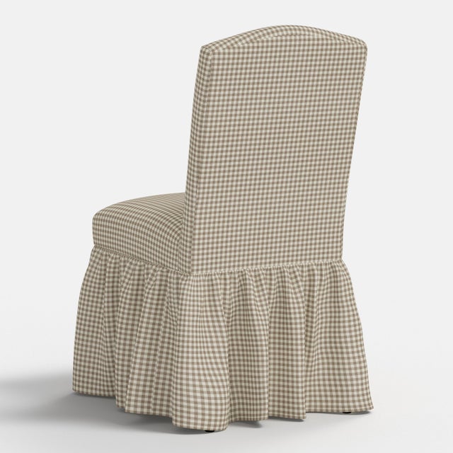 Textile Stoffer Home x Cloth & Company Thelma Ruffle Camel Back Dining Chair in Burlap Mini Gingham For Sale - Image 7 of 7