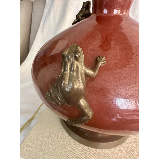 2000 - 2009 Vintage Oxblood Iridescent Chameleon Lamps For Sale - Image 5 of 6