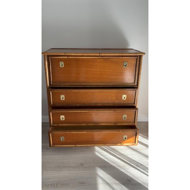 1970s Dalvera Wooden and Bamboo Chest of Drawers, 1970 For Sale - Image 5 of 18