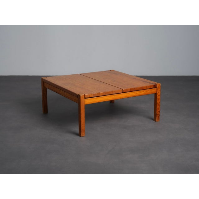 A square “hongisto” coffee table designed by ilmari tapiovaara and produced by laukaan puu in finland during the 1960s....