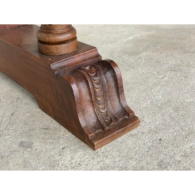 18th Spanish Bargueno of Columns With Foot Bridge, Cabinet on Stand For Sale - Image 12 of 13