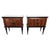 Mid-Century Art Deco Italian Walnut Nightstands with Glass Top, 1950s, Set of 2 For Sale - Image 9 of 9