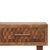 Golden Teak-Finish Mango Wood Brass-Accent Console Table For Sale - Image 4 of 8