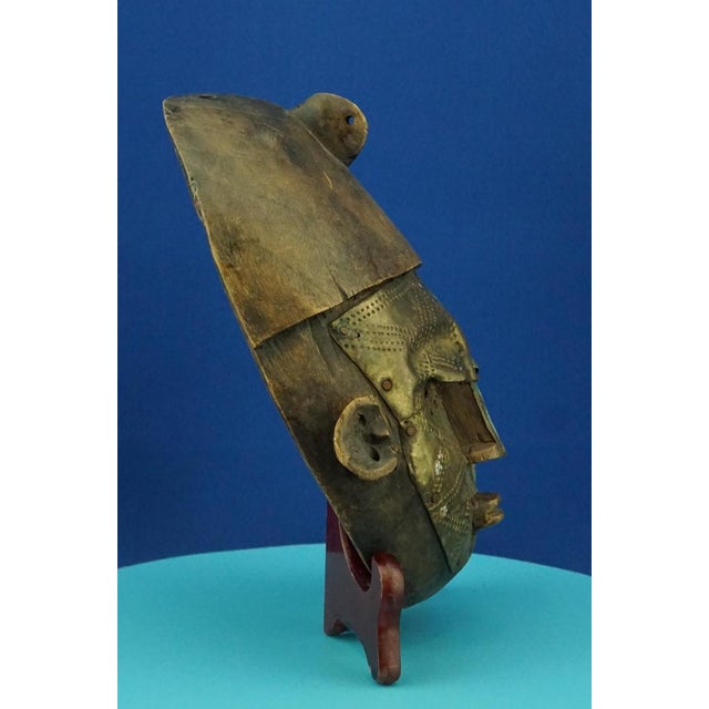 African Wood and Embossed Copper Sculpture, 1800s For Sale - Image 5 of 18