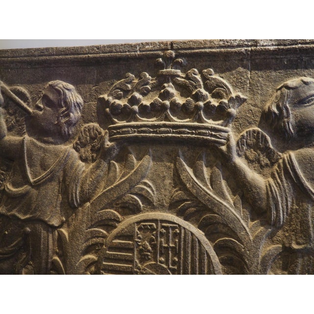Large 17th Century French Cast Iron Heraldic Fireback, the House of Lorraine For Sale - Image 18 of 18