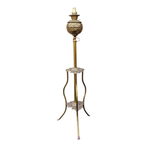 Late 19th Century Etched Brass Piano Floor Lamp