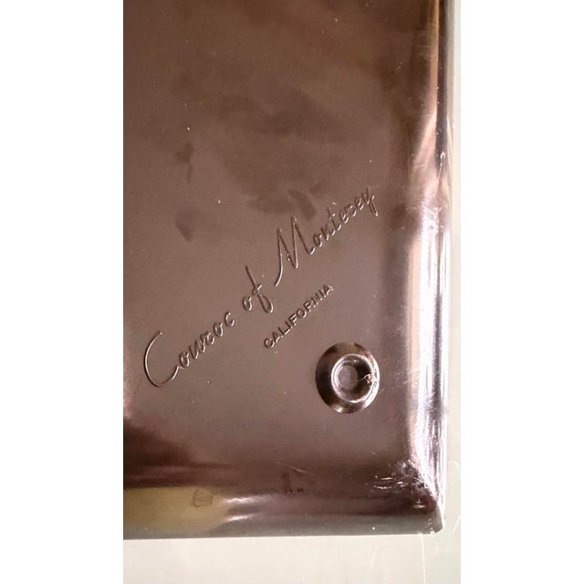 Mid-Century Modern Vintage Mid-Century Modern Couroc of Monterey Sailing Ship W/Inlaid Coins Bar Serving Tray For Sale - Image 3 of 9
