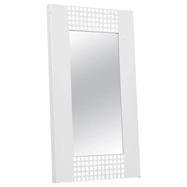 Mirror in White Lacquered Metal in the style of Josef Hoffmann, 1970s For Sale - Image 11 of 11