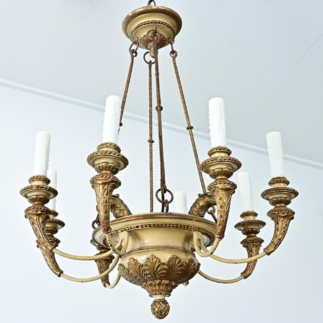 19th Century French Carved and Painted Chandelier For Sale - Image 9 of 16