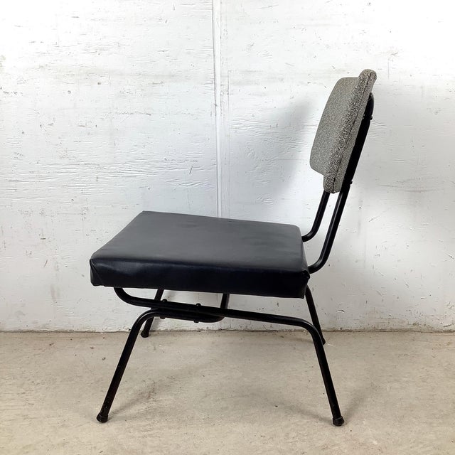 Mid-Century Modern Mid-Century Modern Slipper Chair, Black Tubular Steel Frame For Sale - Image 3 of 12