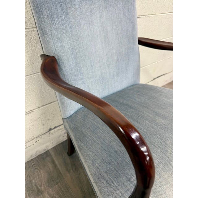 Vintage Federal Style Inlaid Mahogany Lolling Armchair For Sale - Image 10 of 10