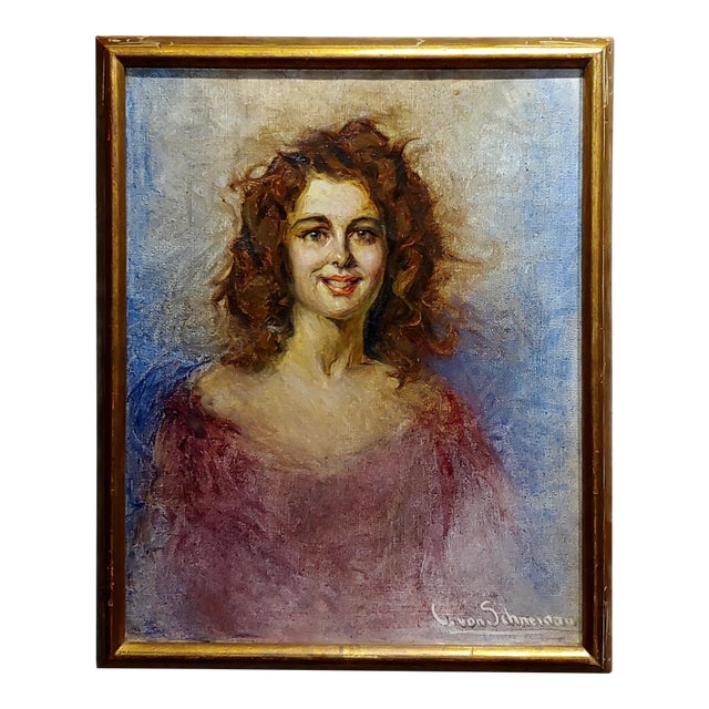 Christian Von Schneider -Portrait of Daughter -Oil Painting For Sale