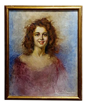 Christian Von Schneider -Portrait of Daughter -Oil Painting