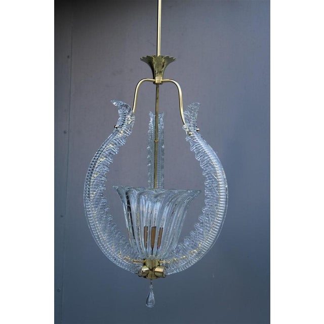 Murano Glass Pendant Light attributed to Barovier, 1950s For Sale - Image 15 of 18